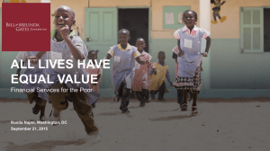 ALL LIVES HAVE EQUAL VALUE Financial Services for the Poor
