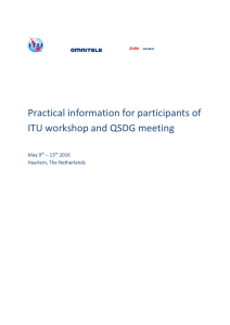 Practical information for participants of ITU workshop and QSDG meeting May 9