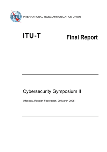 ITU-T Final Report Cybersecurity Symposium II