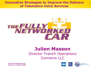 Julien Masson Director French Operations Connexis LLC Innovative Strategies to Improve the Delivery