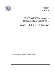ITU-T NGN Workshop in Collaboration with IETF –