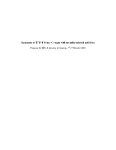 Summary of ITU-T Study Groups with security-related activities /4