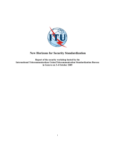 New Horizons for Security Standardization