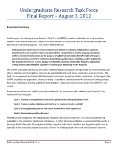 Undergraduate Research Task Force Final Report – August 3, 2012  Executive Summary