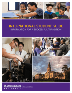 INTERNATIONAL STUDENT GUIDE INFORMATION FOR A SUCCESSFUL TRANSITION