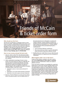 Friends of McCain &amp; ticket order form Who should use this form: