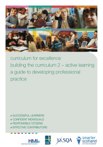 curriculum for excellence building the curriculum 2 – active learning