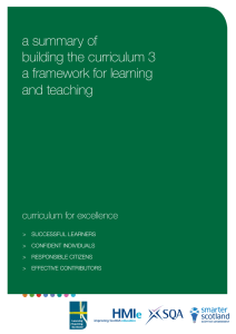 a summary of building the curriculum 3 a framework for learning and teaching