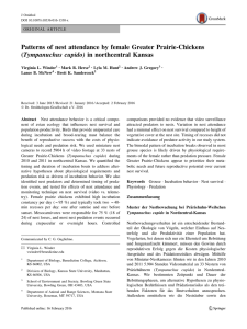 Patterns of nest attendance by female Greater Prairie-Chickens