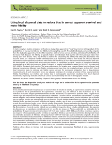 Using local dispersal data to reduce bias in annual apparent... mate fidelity RESEARCH ARTICLE Caz M. Taylor,