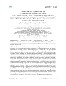 Factors affecting female space use in ten populations of prairie chickens V