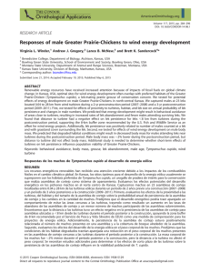 Responses of male Greater Prairie-Chickens to wind energy development RESEARCH ARTICLE
