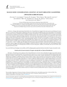 Range-wide conseRvation genetics of Buff-BReasted sandpipeRs TRYNGITES SUBRUFICOLLIS Z T. L