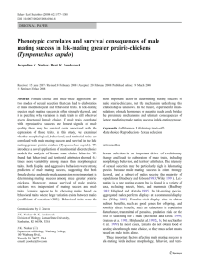 Phenotypic correlates and survival consequences of male