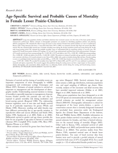 Age-Specific Survival and Probable Causes of Mortality in Female Lesser Prairie-Chickens