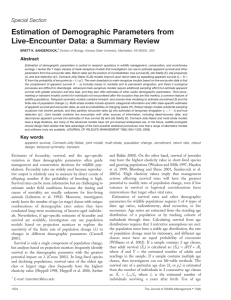 Estimation of Demographic Parameters from Live-Encounter Data: a Summary Review Special Section Abstract