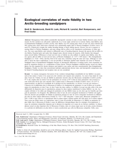 Ecological correlates of mate fidelity in two Arctic-breeding sandpipers Fred Cooke
