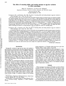 PEDERSEN~ The effect of renesting ability and nesting attempt  on ... in  willow  ptarmigan BRETT K.  SANDERCOCK'