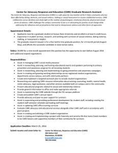 Center for Advocacy Response and Education (CARE) Graduate Research Assistant