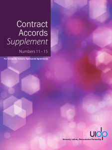 Contract Accords Supplement Numbers 11 - 15