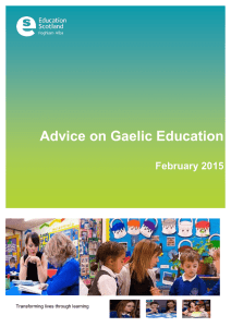 Advice on Gaelic Education February 2015