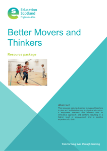 Better Movers and Thinkers Resource package Abstract