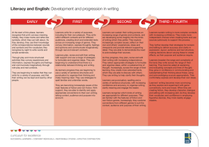 Literacy and English: THIRD – FOURTH EARLY SECOND