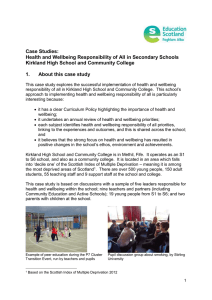 Case Studies: Health and Wellbeing Responsibility of All in Secondary Schools