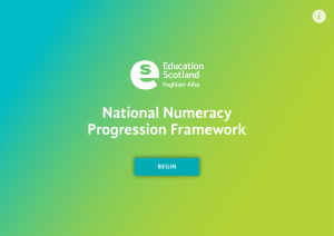 National Numeracy Progression Framework BEGIN