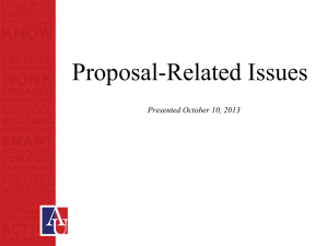 Proposal-Related Issues Presented October 10, 2013