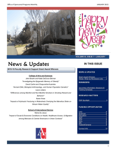 News &amp; Updates IN THIS ISSUE Office of Sponsored Programs Monthly
