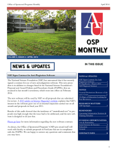 OSP  MONTHLY NEWS &amp; UPDATES