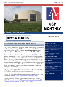 OSP  MONTHLY IN THIS ISSUE
