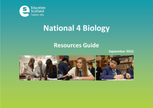 National 4 Biology  Resources Guide September 2015