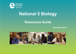 National 5 Biology  Resources Guide November 2014