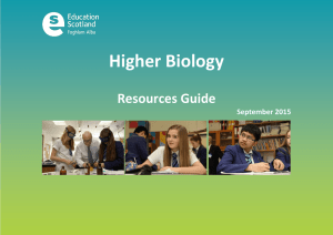 Higher Biology  Resources Guide September 2015