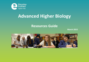 Advanced Higher Biology  Resources Guide March 2015