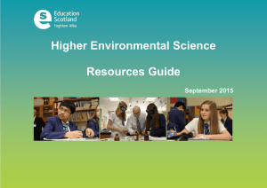 Higher Environmental Science  Resources Guide September 2015
