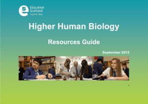 Higher Human Biology  Resources Guide September 2015