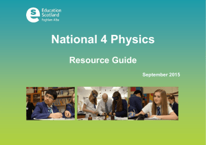 National 4 Physics  Resource Guide September 2015