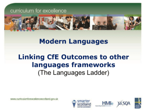 Modern Languages Linking CfE Outcomes to other languages frameworks (The Languages Ladder)