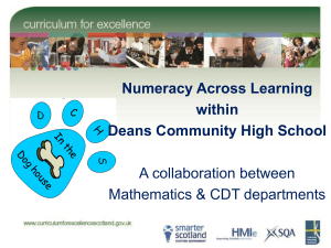 Numeracy Across Learning within Deans Community High School A collaboration between