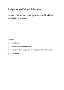 Religious and Moral Education  a portrait of current practice in Scottish