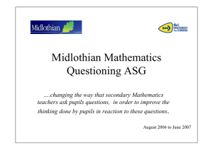 Midlothian Mathematics Questioning ASG .