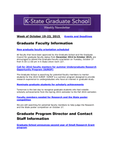Graduate Faculty Information  Events and Deadlines