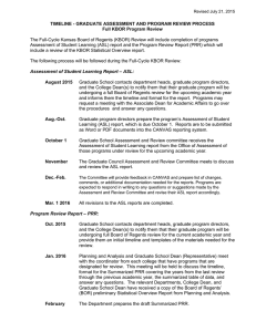 TIMELINE - GRADUATE ASSESSMENT AND PROGRAM REVIEW PROCESS