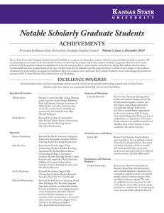 Notable Scholarly Graduate Students ACHIEVEMENTS Volume 5, Issue 1, December 2014
