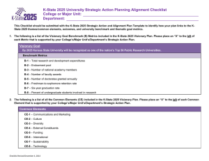 K-State 2025 University Strategic Action Planning Alignment Checklist Department: