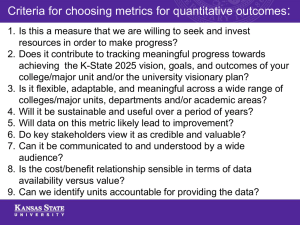 :  Criteria for choosing metrics for quantitative outcomes