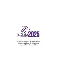 Research Themes Committee Report: K-State 2025 Comments Received  